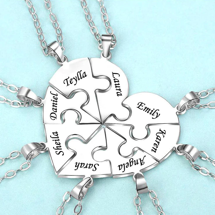 Personalized Heart Puzzle Necklace
