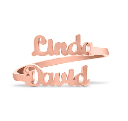 Personalized Double Name Ring