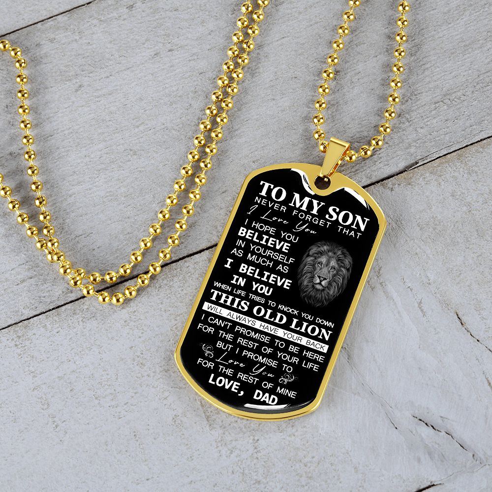 To My Son - I Promise To Love You - Dog Tag Chain