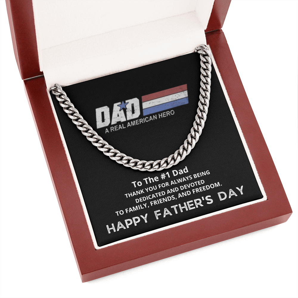Dad | A Real American Hero | Cuban Link Chain