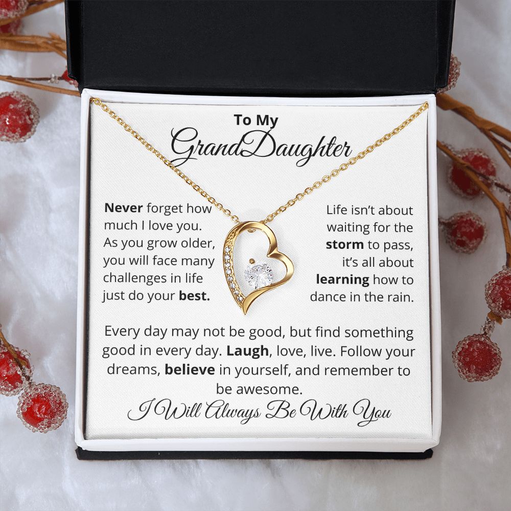 To My Granddaughter, I Will Always Be With You - Forever Love Necklace