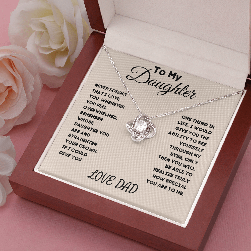 To My Daughter | Never Forget | Love Knot Necklace