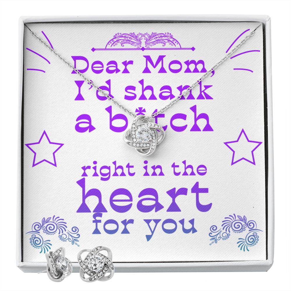 Dear Mom - Right In The Heart - Love Knot Necklace + Free Matching Earrings (while stock last)