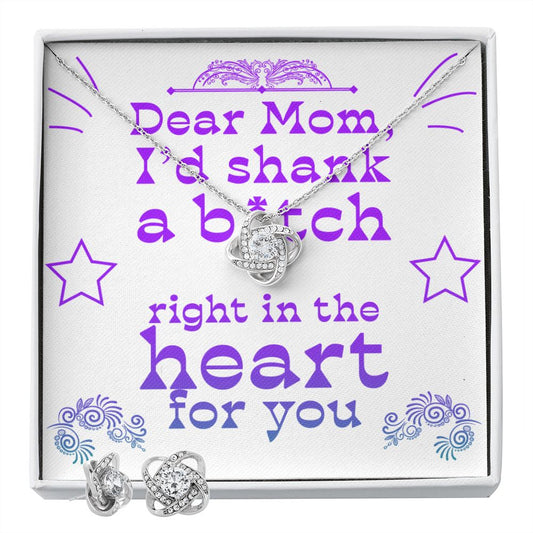 Dear Mom - Right In The Heart - Love Knot Necklace + Free Matching Earrings (while stock last)