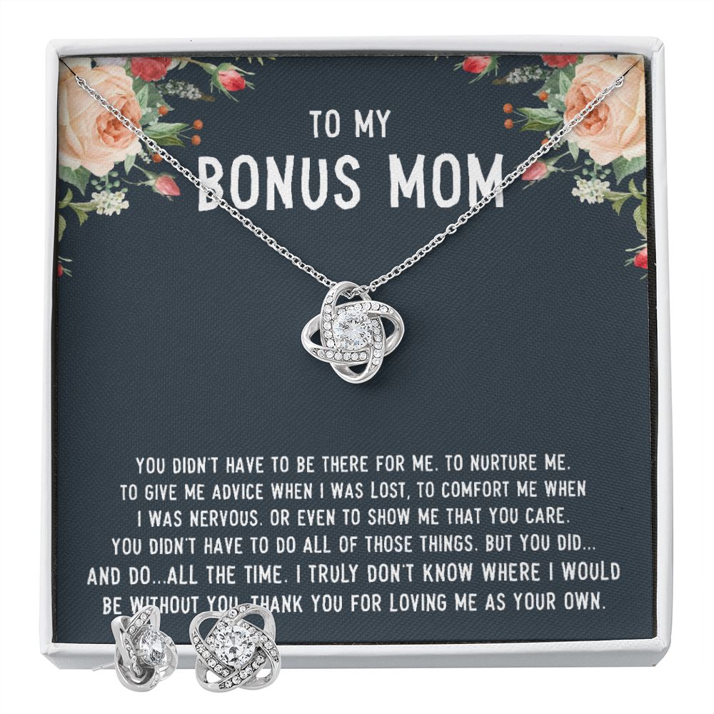 To My Bonus Mom Necklace + Free Matching Earrings (while stock last)