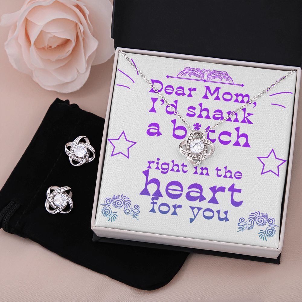 Dear Mom - Right In The Heart - Love Knot Necklace + Free Matching Earrings (while stock last)