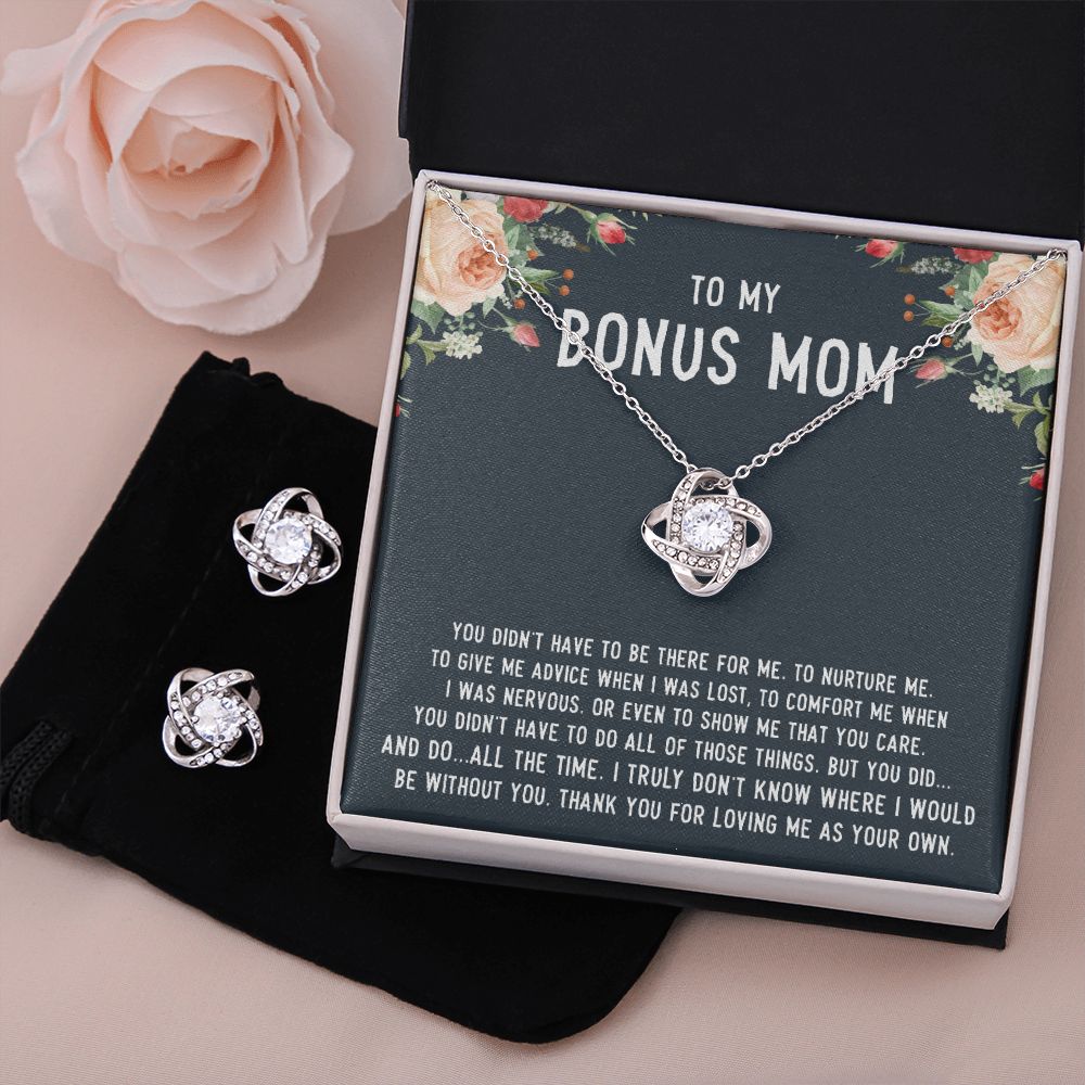 To My Bonus Mom Necklace + Free Matching Earrings (while stock last)