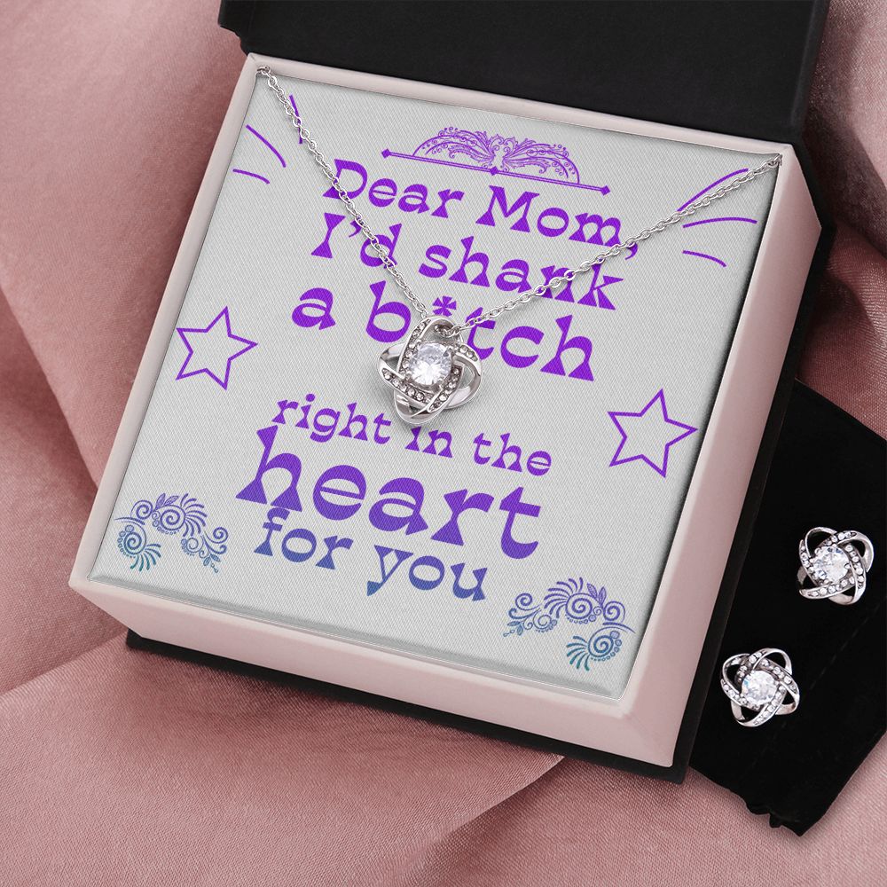 Dear Mom - Right In The Heart - Love Knot Necklace + Free Matching Earrings (while stock last)