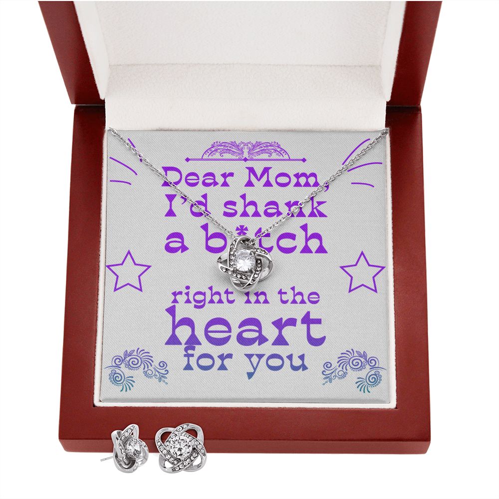 Dear Mom - Right In The Heart - Love Knot Necklace + Free Matching Earrings (while stock last)