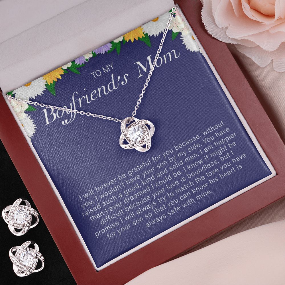 To My Boyfriends Mom - Love Knot Necklace + Free Matching Earrings (while stock last)
