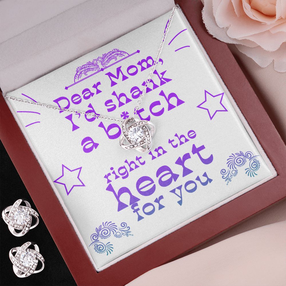 Dear Mom - Right In The Heart - Love Knot Necklace + Free Matching Earrings (while stock last)