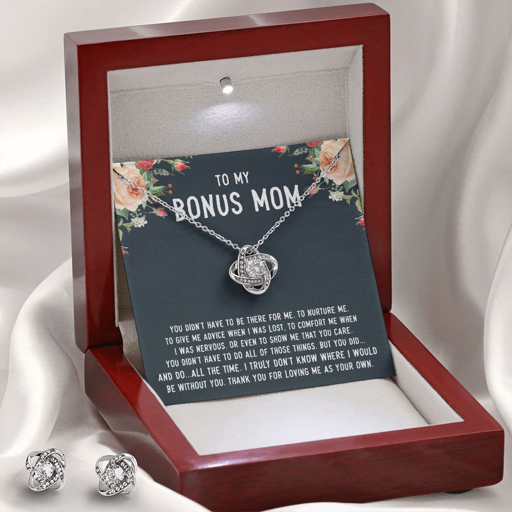 To My Bonus Mom Necklace + Free Matching Earrings (while stock last)