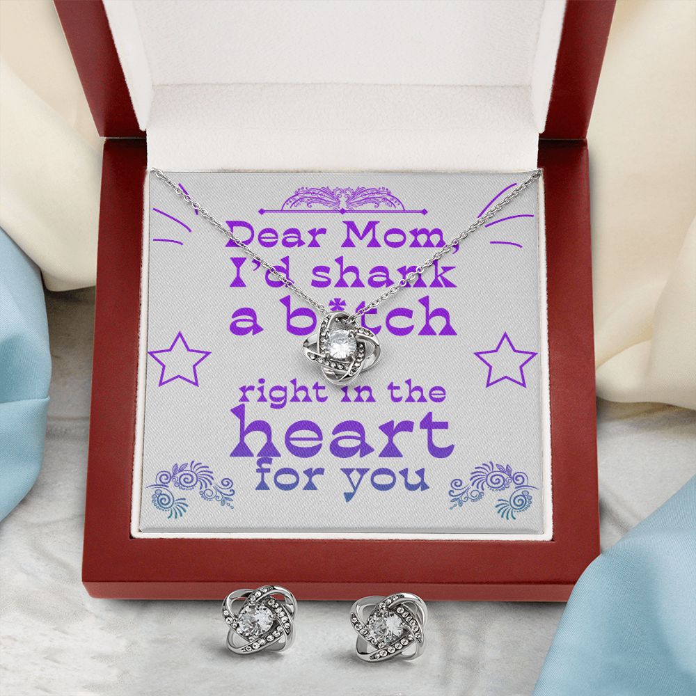 Dear Mom - Right In The Heart - Love Knot Necklace + Free Matching Earrings (while stock last)