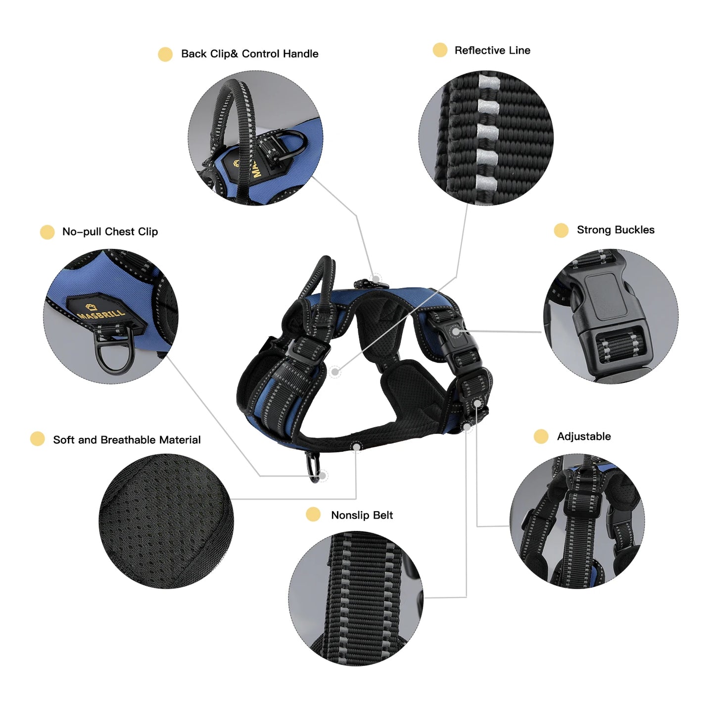 PawsEase Reflective No-Pull Harness