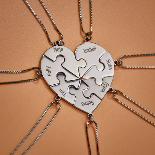 Personalized Heart Puzzle Necklace