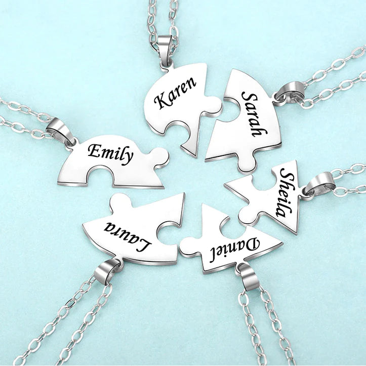 Personalized Heart Puzzle Necklace