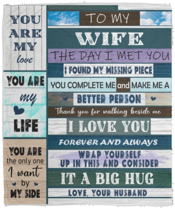 Limited time discount 50%-To my Wife Blanket