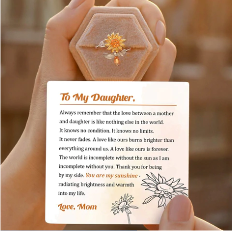 To My Daughter Sunflower Fidget Ring