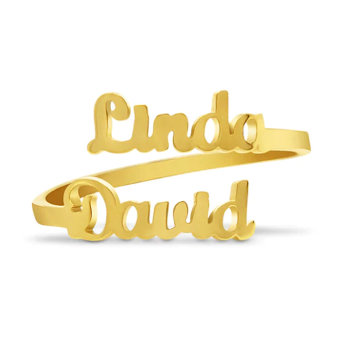 Personalized Double Name Ring