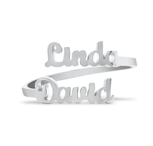 Personalized Double Name Ring