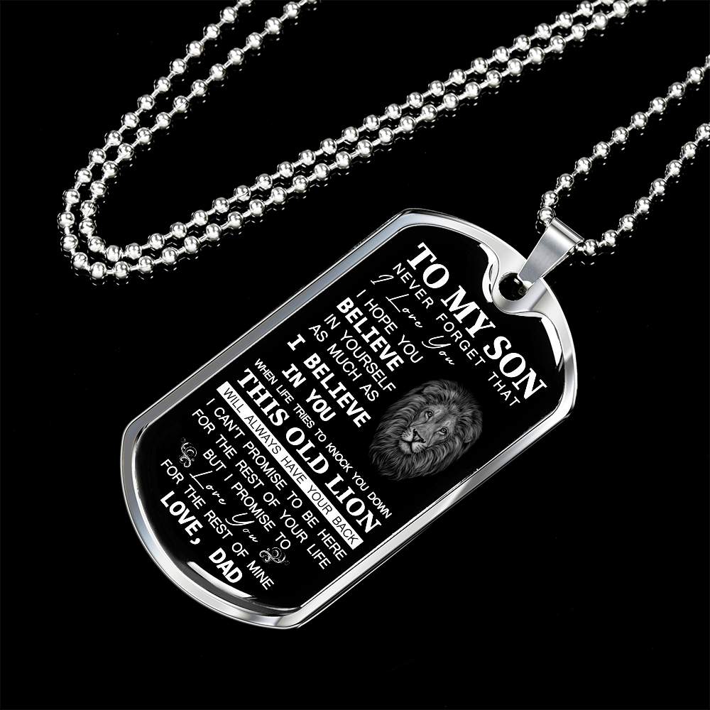 To My Son - I Promise To Love You - Dog Tag Chain