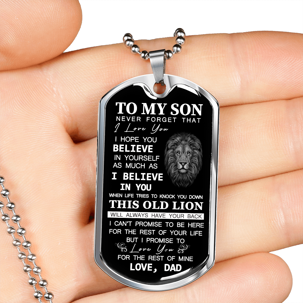 To My Son - I Promise To Love You - Dog Tag Chain