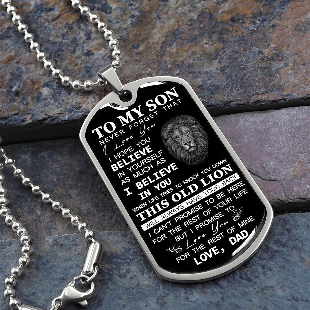 To My Son - I Promise To Love You - Dog Tag Chain