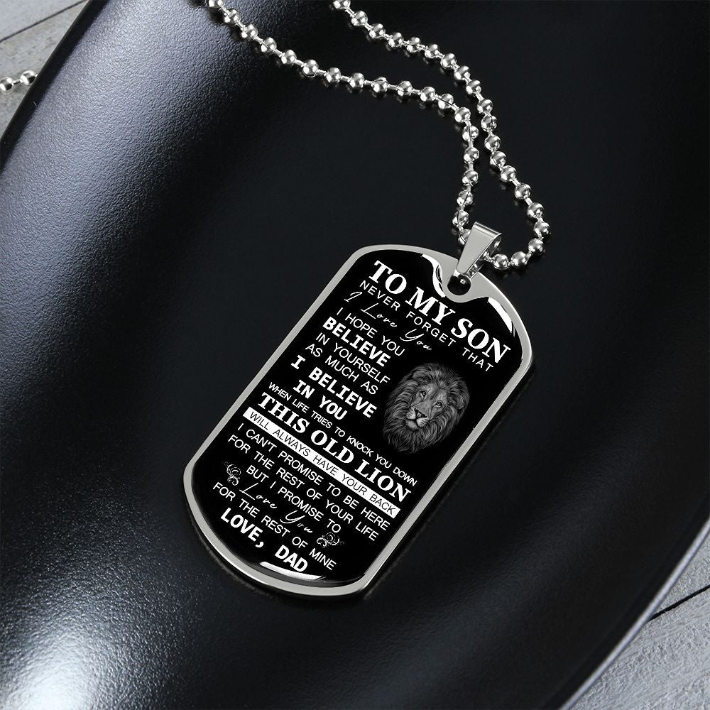 To My Son - I Promise To Love You - Dog Tag Chain