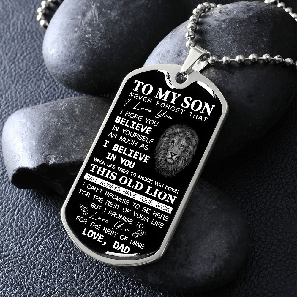 To My Son - I Promise To Love You - Dog Tag Chain