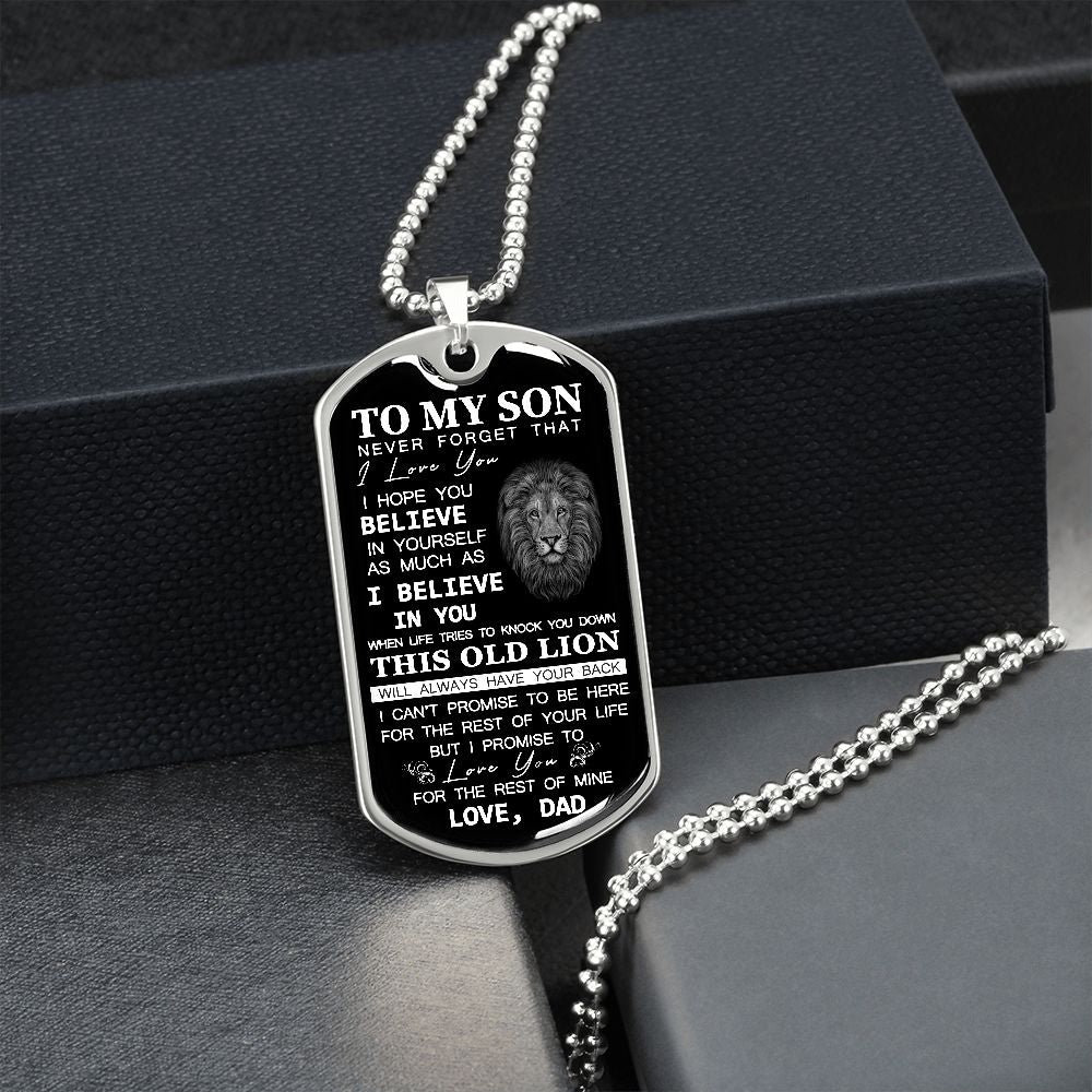 To My Son - I Promise To Love You - Dog Tag Chain