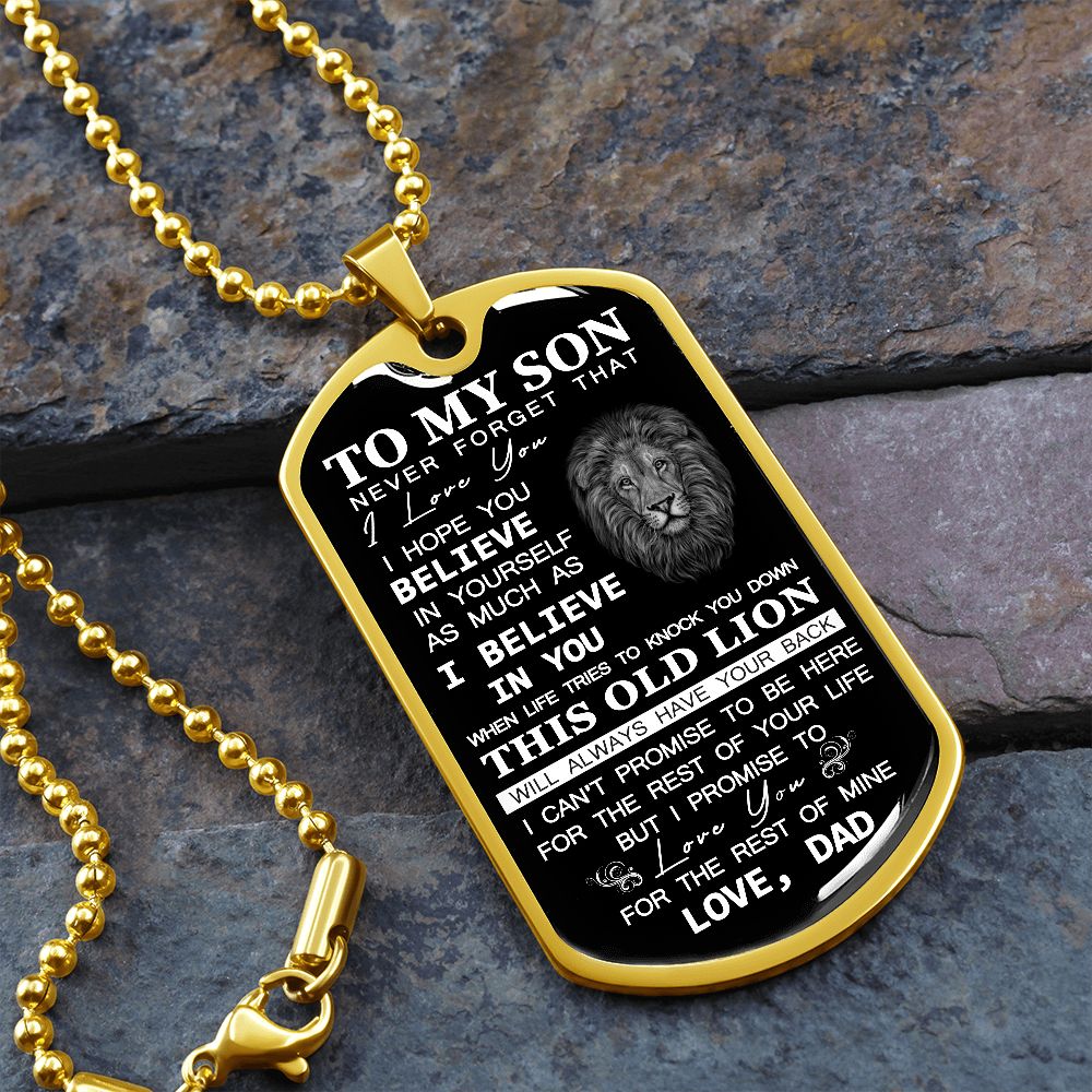 To My Son - I Promise To Love You - Dog Tag Chain