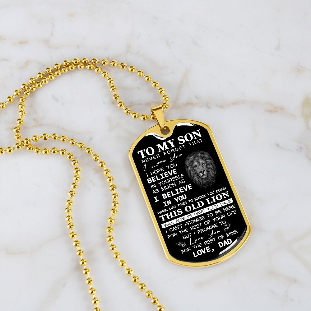To My Son - I Promise To Love You - Dog Tag Chain