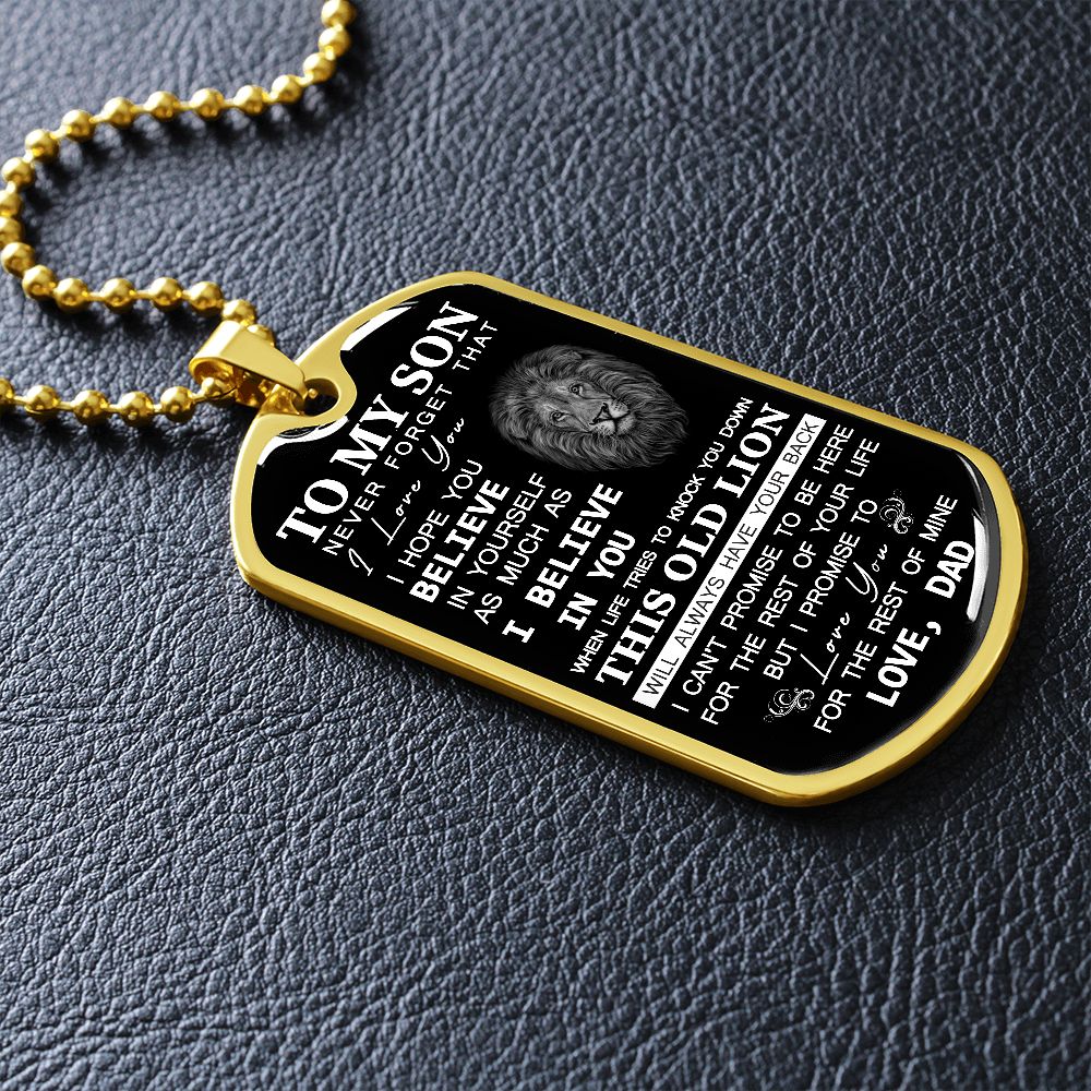 To My Son - I Promise To Love You - Dog Tag Chain