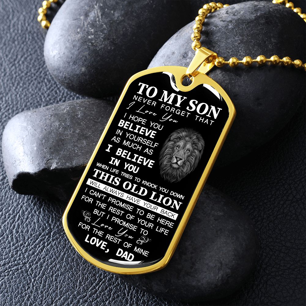 To My Son - I Promise To Love You - Dog Tag Chain