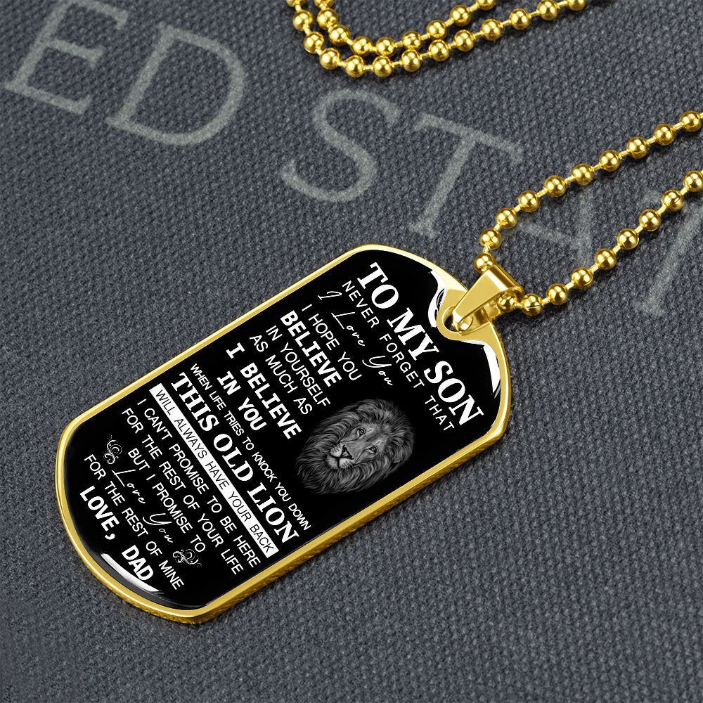 To My Son - I Promise To Love You - Dog Tag Chain