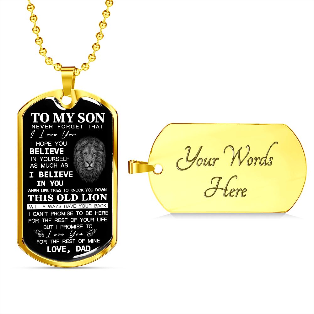 To My Son - I Promise To Love You - Dog Tag Chain