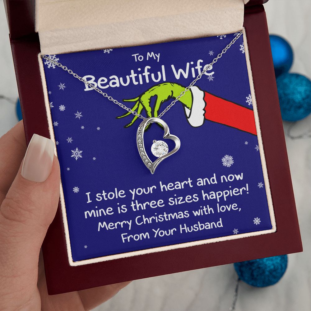 To My Wife (Grinch Holiday Card) - Necklace Gift Set