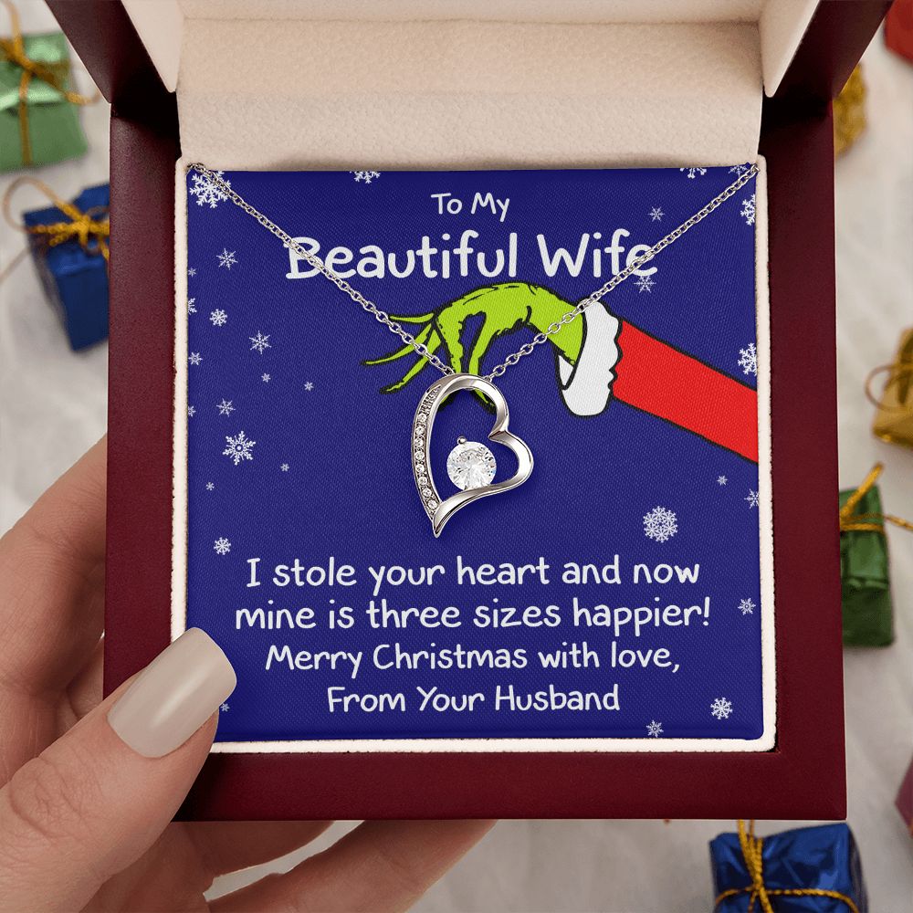 To My Wife (Grinch Holiday Card) - Necklace Gift Set