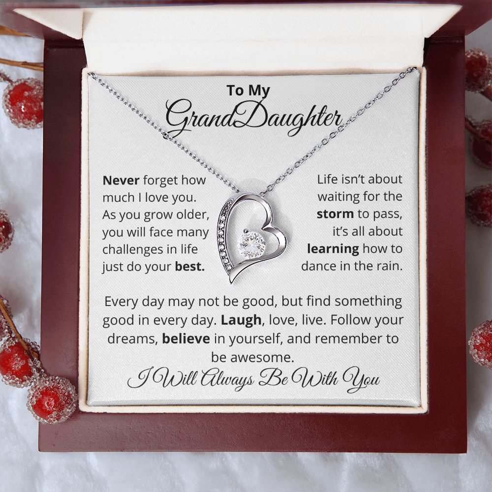 To My Granddaughter, I Will Always Be With You - Forever Love Necklace