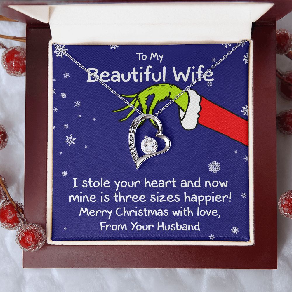 To My Wife (Grinch Holiday Card) - Necklace Gift Set