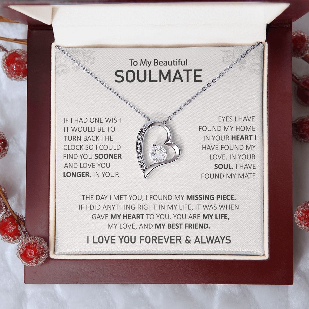 To My Beautiful Soulmate - In Your Eyes I Have Found My Home - Forever Love Necklace
