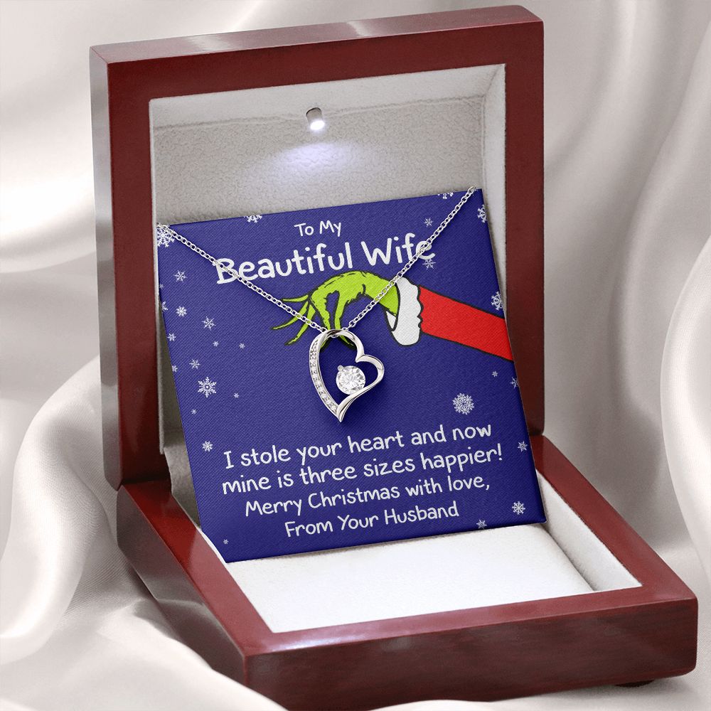 To My Wife (Grinch Holiday Card) - Necklace Gift Set
