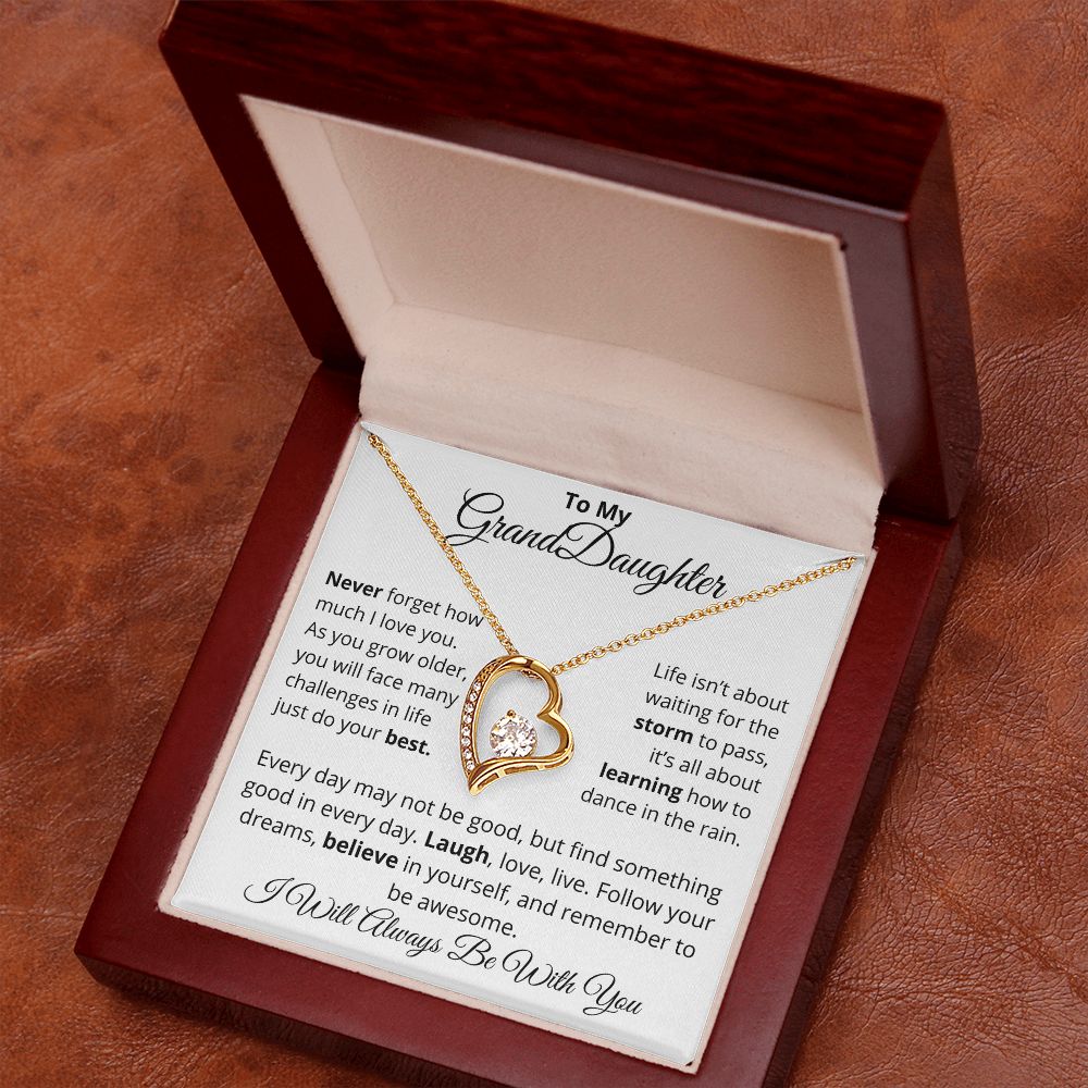 To My Granddaughter, I Will Always Be With You - Forever Love Necklace