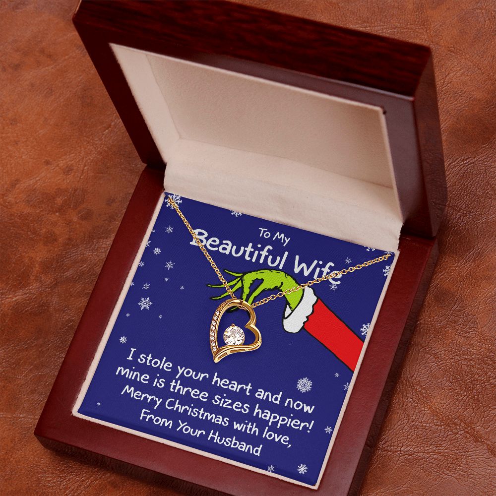 To My Wife (Grinch Holiday Card) - Necklace Gift Set