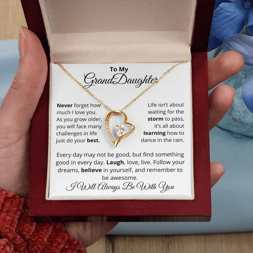To My Granddaughter, I Will Always Be With You - Forever Love Necklace