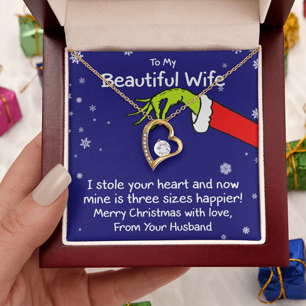To My Wife (Grinch Holiday Card) - Necklace Gift Set
