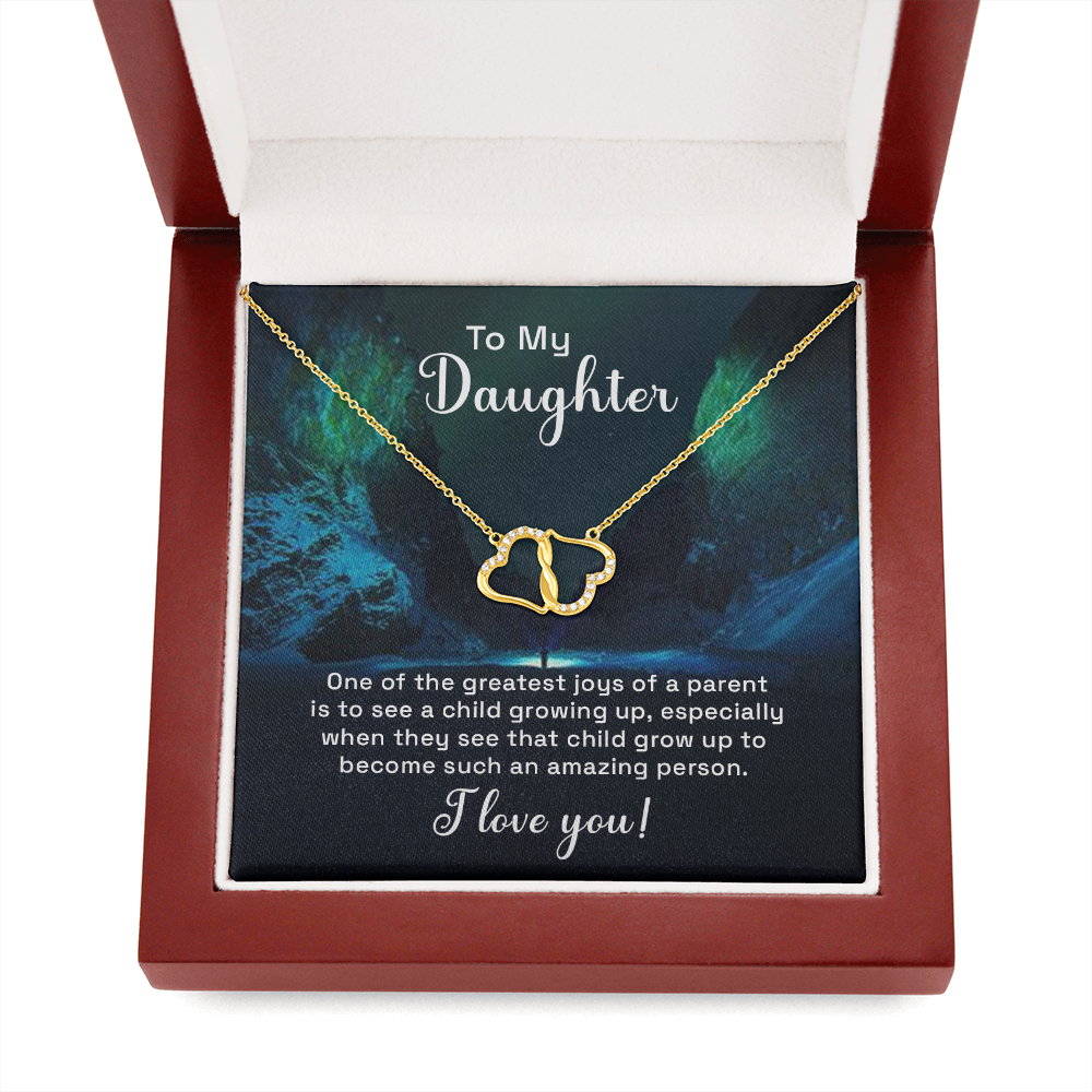 To my Daughter - The Greatest Joy - Everlasting Love Gold Necklace