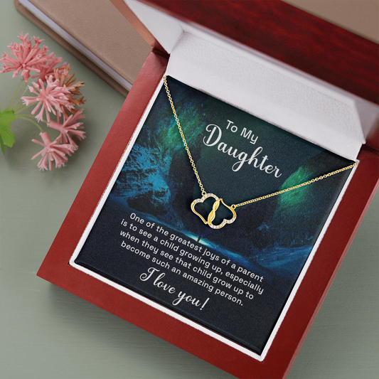 To my Daughter - The Greatest Joy - Everlasting Love Gold Necklace