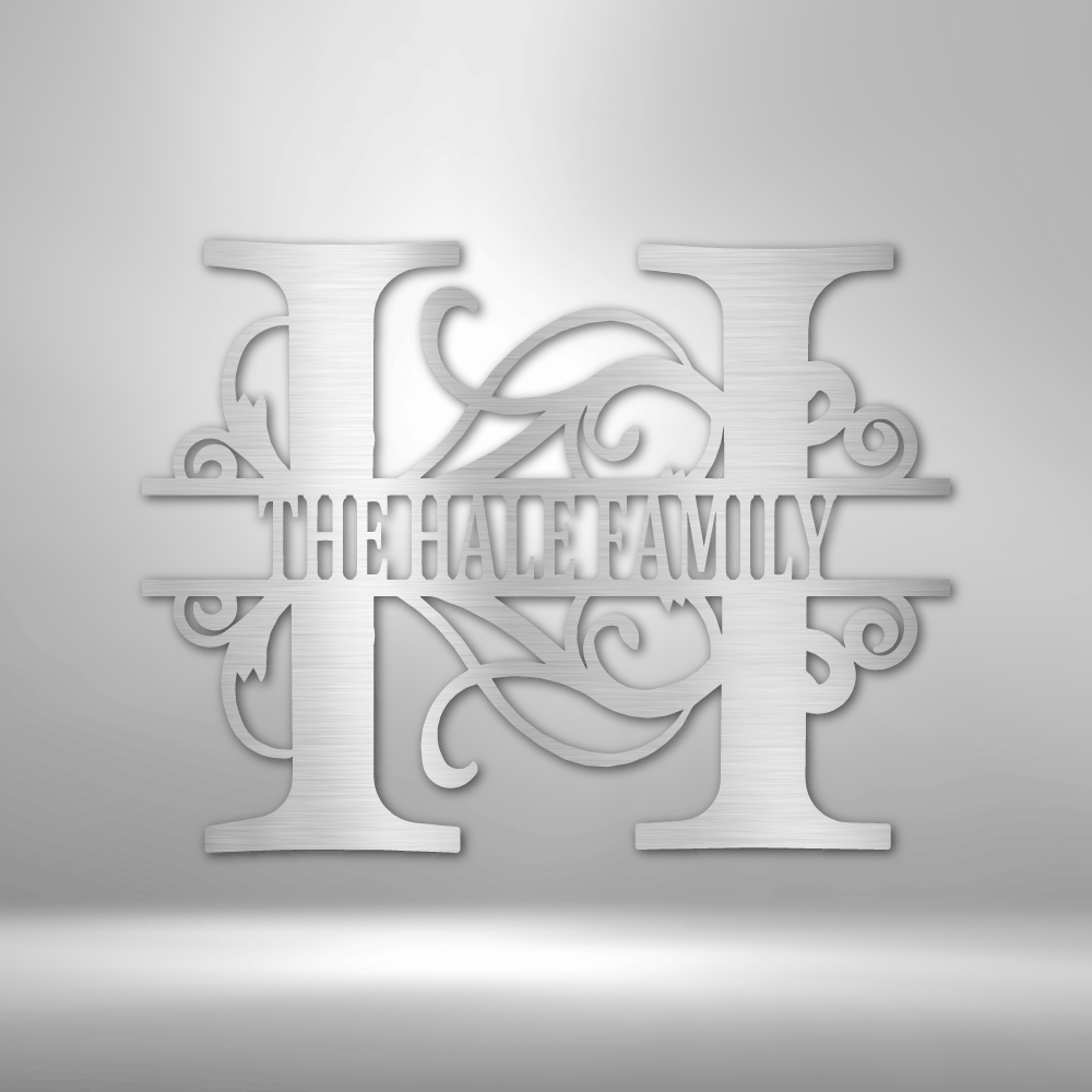 Split Letter Monogram Family Name - Personalize It Today