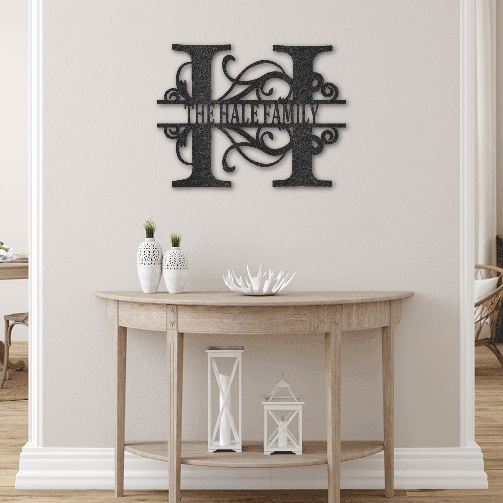Split Letter Monogram Family Name - Personalize It Today